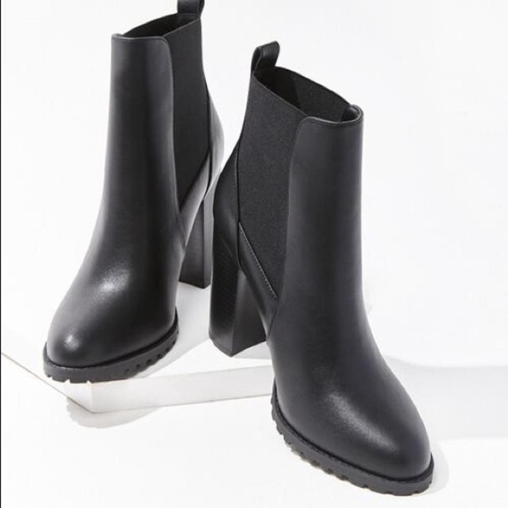 Faux Leather Ankle Boots